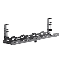 Étagère murale multifonctionnelle en acier au carbone noir réglable pour bureau à domicile Étagère de rangement pour organisateur de câbles sans poinçon