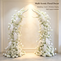 Composition florale artificielle en arche de cornes, ensemble de fleurs de coin pour mariage, idéal pour la décoration de la cérémonie, du fond de scène, de l'entrée et des mariages en extérieur