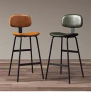 Chaise de bar moderne en métal empilable, légère, durable et écologique avec pieds en fer pour usage commercial à la maison, au bureau et à l'hôtel