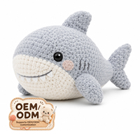 Kit de crochet personnalisé pour débutants : Amigurumi Requin avec tutoriel vidéo étape par étape, crochet inclus