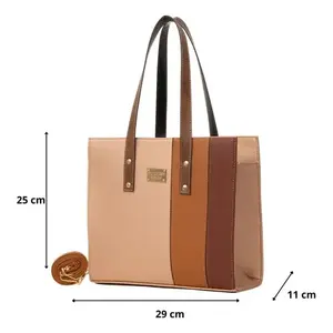 Bolso Tote Casual para Mujer Fana Ariana M3709, Color Oro Rosa, Correa Única, Cierre Abierto, Bolso de Mano para Fiesta, Microfibra, Cuero Sintético - Product Image 4