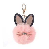 Mignon moelleux fausse fourrure Pom Pom porte-clés anneaux pour dames sacs et clés pompon porte-clés et porte-clés pour les filles