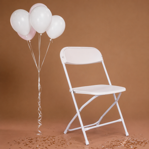 High Quality Modern White Flat Back <b>Plastic</b> Folding <b>Chair</b> Stackable Comfortable for Outdoor Events School Park & Warehouse Use - Product Image 1