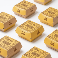 Boîtes d'emballage en papier pour hot-dogs, sushis, frites, ailes de poulet et burgers, série de boîtes jetables à emporter, gaufrage