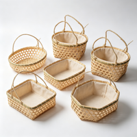 Panier Cadeau Rond Portable en Bambou Rouge Écologique Personnalisé, Emballage du Nouvel An Chinois, Vente en Gros, Boîte de Fête Faite à la Main