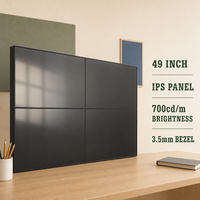 Layar Sambung Digital Signage Panel LCD IPS 49 Inci Ekonomis, Kecerahan 700cd/m, Bezel 3.5mm, Garansi 2 Tahun untuk Sekolah