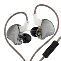 Écouteurs filaires KZ EDC PRO 3,5 mm avec transducteur dynamique, basses profondes, son stéréo HiFi, écouteurs intra-auriculaires avec câble audio