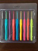 Ensemble de 9 aiguilles à tricoter multicolores, crochets en aluminium multicolores avec poignée en caoutchouc antidérapante