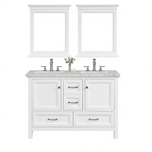 Mueble de Baño Moderno de Madera Sólida Premium, Estilo Rústico, con Lavabo de Cerámica Enmarcado, Resistente al Agua, Ecológico, para Apartamento o Taller - Product Image 1