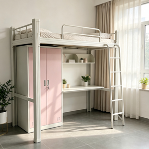 <span class=keywords><strong>Lit</strong></span> superposé en métal avec bureau et armoire, idéal pour dortoirs étudiants et appartements, <span class=keywords><strong>lit</strong></span> de personnel avec table d'étude pour dortoir - Product Image 5