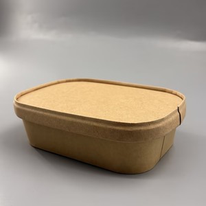 Greaseproof Disposable Kraft <b>Paper</b> <b>Bowl</b> Biodegradable Soup Salad <b>Bowl</b> With Lids For Commercial Catering - Product Image 6