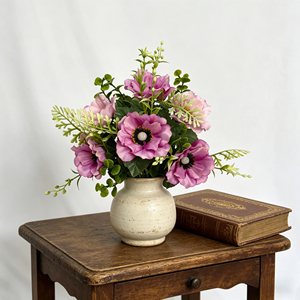 Bouquet di Anemone Artificiale in Seta, Stile Naturale Elegante con Foglie Verdi, per San Valentino, Festa della Mamma, Laurea, Ringraziamento - Product Image 3