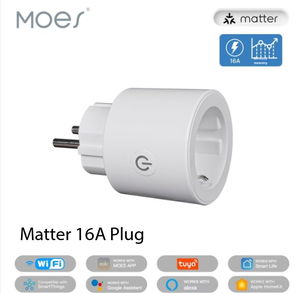 مقبس كهربائي ذكي أوروبي من MatterWiFi مع تطبيق للتحكم عن بعد ومؤقت، متوافق مع HomeKit وGoogle Home وAlexa - Product Image 1