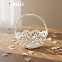 Panier personnalisé simple en 100 % coton avec mini dentelle pour bonbons de mariage, chocolats, bijoux, cadeaux de fête, sac à main, anniversaire, bébé