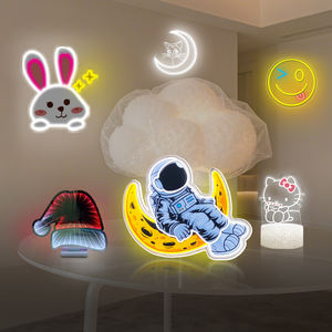 Dropship diseño libre personalizado LED signo Logo Aglowing ornamento decorativo Halloween <span class=keywords><strong>travieso</strong></span> fantasma neón luces de pared para fiesta - Product Image 5