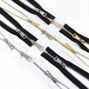 Meetee A3-6 5 # noir blanc 60/70/80/90/100/120/150cm de longueur doudoune simple Double <span class=keywords><strong>fermeture</strong></span> <span class=keywords><strong>éclair</strong></span> en alliage ouvert - Product Image 2