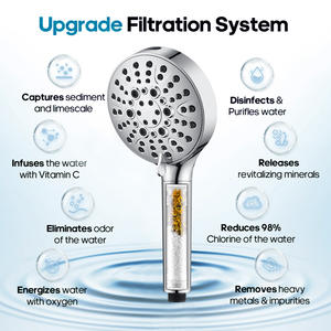 Filtre <span class=keywords><strong>de</strong></span> <span class=keywords><strong>douche</strong></span> à <span class=keywords><strong>eau</strong></span> adoucie-12.5CM 8 + 1 Modes <span class=keywords><strong>Douche</strong></span> à jet <span class=keywords><strong>Douche</strong></span> haute <span class=keywords><strong>pression</strong></span> avec élimination du chlore KDF <span class=keywords><strong>pour</strong></span> <span class=keywords><strong>eau</strong></span> dure - Product Image 6