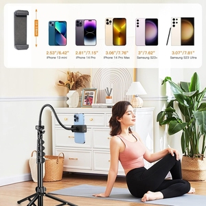 Chân máy ảnh điện thoại cao 77 inch với cần xoay linh hoạt, điều khiển từ xa và túi đựng, chân máy bằng nhôm di động cho điện thoại iPhone - Product Image 2
