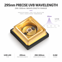 Diode UV fiable à LED UVB 295nm 0.6W avec lentille en céramique AlN et quartz, composant de dispositif de photothérapie 290-300nm, source de lumière UV