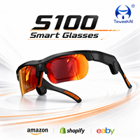 Lunettes caméra intelligentes S100, 32 Go de stockage, transfert sans fil, double haut-parleur, triple microphone pour vlogging et voyages en extérieur