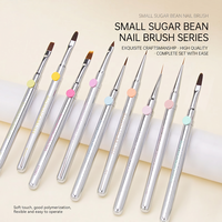 Pinceaux professionnels personnalisables pour nail art (9 pièces) avec embouts amovibles et support pour stylo, pour liner et peinture florale