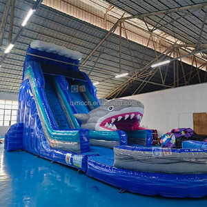 Toboggan aquatique gonflable géant pour usage commercial, toboggan aquatique gonflable extérieur <span class=keywords><strong>avec</strong></span> piscine - Product Image 1