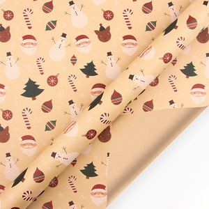 80g Christmas series gift <b>wrapping</b> <b>paper</b> 50*70 sheets of kraft <b>paper</b> uncut color printing in stock customizable - Product Image 2