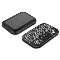 A8 2.4G kablosuz ve BT çift mod akıllı MINI klavye Air Fly fare Android TV kutusu kullanarak uzaktan kumanda arkadan aydınlatmalı Mini klavye