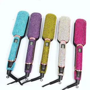 High quality LCD digital display flat iron hair styling tools bling hair straightener curling iron custom hair straightener