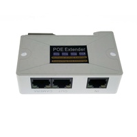 Miniextensor pasivo POE de 2 puertos, repetidor POE IEEE 802.3at, divisor de potencia sobre Ethernet 330ft sobre Cat5/6, Cable de alimentación 2 P