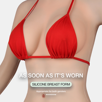 Prothèses mammaires en gel de silicone imperméables invisibles en une seule pièce avec gros seins sexy pour les transgenres et les travestis