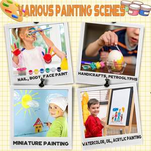 Pintura Foska Cup, Pintura de Neón de 6 Colores, Lavable, No Tóxica, Pintura para Dedos, Pinturas <span class=keywords><strong>Tempera</strong></span> de Secado Rápido para Niños <span class=keywords><strong>y</strong></span> Bebés - Product Image 6