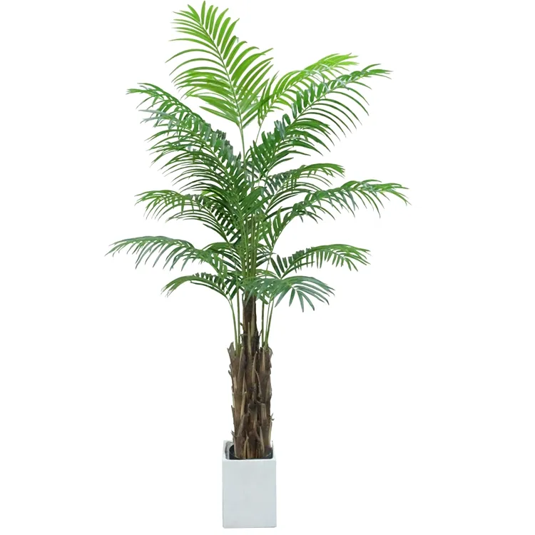 Wholesale Ornamental Garden Dried Faux Palm Trees Indoor Home Decoration Green Tall Palm Plant Plastic Artificial Tree