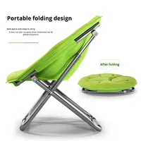 Fauteuil inclinable rond pliable en métal, dossier ergonomique, canapé individuel pour la maison, balcon, chambre à coucher, pause déjeuner et loisirs