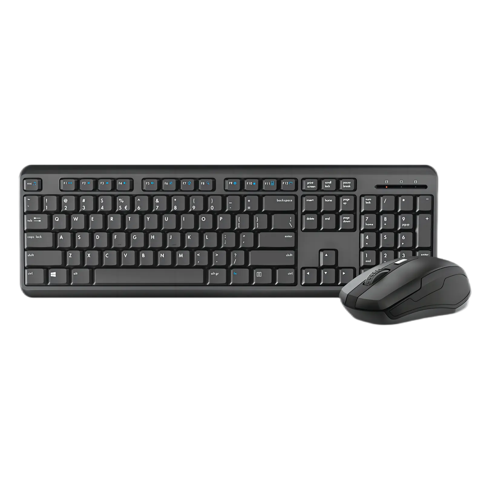 Wireless Keyboard and Mouse Combo - Standard full size Office Keyboard Responsive & Low noise Keys, Tilt Angle, Sleep mode