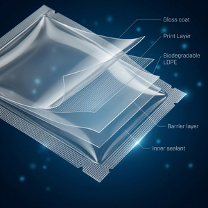 Sacs d'emballage en plastique de qualité alimentaire, imprimés, transparents, pour le stockage de liquides, à ouverture plate - Product Image 6