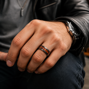 Anillo Vintage Fénix de Acero Inoxidable con Diseño de Madera JLM al por Mayor para Hombres y Mujeres, Joyería Mítica - Product Image 5