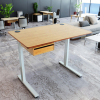 Ecomax Bureau électrique réglable en bambou Bureau debout de bonne qualité avec bureau relevable Style moderne pour chambre à coucher