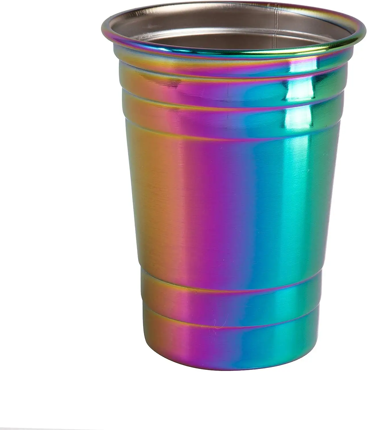 Unbreakable Iridescent Stainless Steel Party Cups Shatterproof Reusable Rainbow Glasses Indoor Outdoor Drinkware