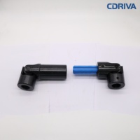 Junta Universal Telescópica de Acero Aleado Inoxidable Anodizado en Negro con Eje con Ranura