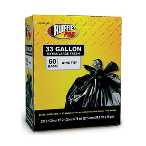 Magnificent Quality First Class Garbage Trash Liners Ruffie 13 Gal <b>Kitchen</b> Durable Drawstring Black <b>Plastic</b> Bag - Product Image 2