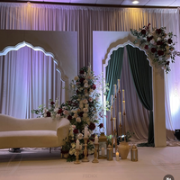 Nouveau design 3D effet arc ouvert scène de mariage toile de fond décoration blanc acrylique or Banquet toile de fond murs