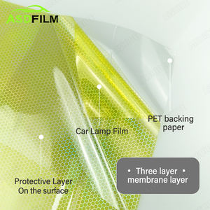 فيلم تظليل ليزر أحمر للمصابيح الأمامية والخلفية، ملصق فينيل لتظليل الإضاءة، غشاء تغليف بقنوات هوائية على شكل خلية النحل للمصابيح - Product Image 5