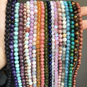 DS 4-12mm Loose Beads Natural Stones For Jewelry Making Multi Agate Quartz Turquoise Natural Stones Wholesale