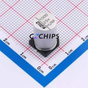 Condensateur électrolytique hybride solide-liquide en aluminium VHUE1701E102MVCG SMD, D10xL17mm 1000uF 20% 25V 10mm - Product Image 1