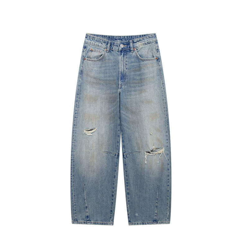 【YOURNUS】Artican Balloon Wide Denim SPOTTED RELAXED BALLOON JEANS - Light blue | ZARA Canada