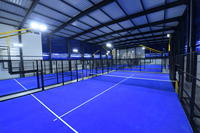 Terrain de padel panoramique avec éclairage LED 200W 400W pour jeu nocturne 20x10m, terrain extérieur/intérieur entièrement vitré