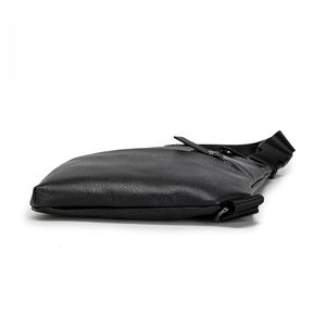 Sac à bandoulière en cuir noir vierge pour hommes, pas cher, LOGO personnalisé, cadeau promotion, sac de poitrine vierge, sacoche pour hommes - Product Image 5