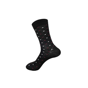 Chaussettes Crew Noires de Qualité de Luxe avec Motif Argyle Respirant Chaussettes Décontractées Tricotées en Polyester et Coton Mince pour la Saison du Printemps - Product Image 5