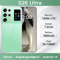 Venta al por Mayor Nuevo Original S26 Ultra 5G Android 13 Smartphone 7.3 Pulgadas HD Completo 16GB+1TB Memoria QuadCore 108MP Desbloqueado Celular
